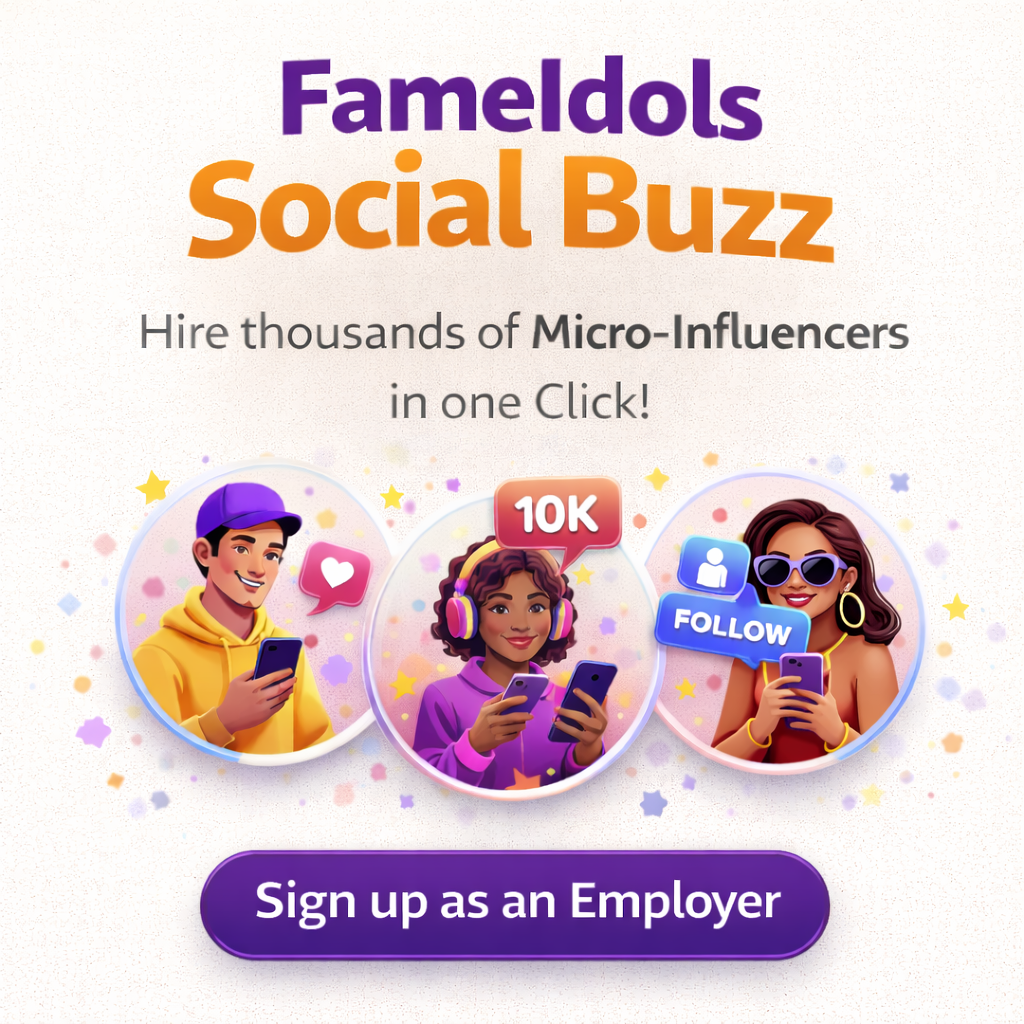 FameIdols Social Buzz promotional design