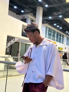 Runway model and designer
